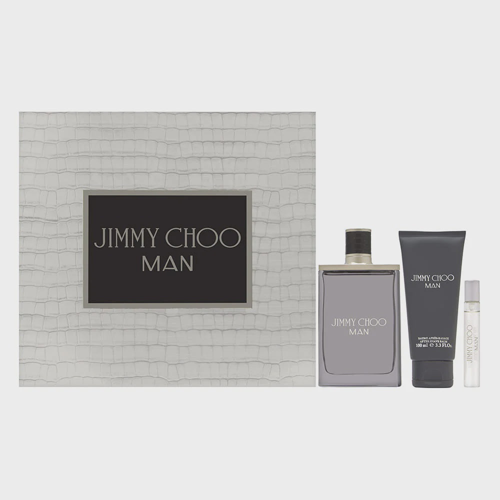 Jimmy Choo Man Set 3.3oz EDT & .34oz EDT & 3.3oz SG”
