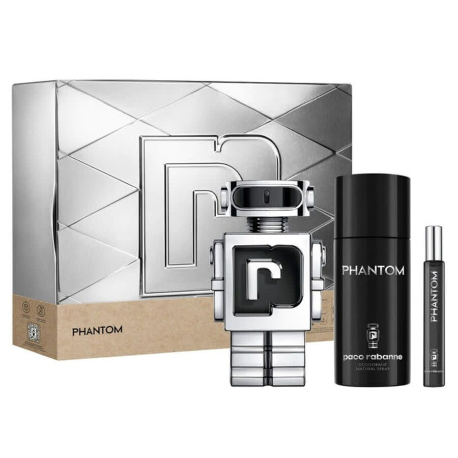 Phantom Paco Rabanne Men Set 3.4oz EDT & 5oz Deodorant & .34oz EDT