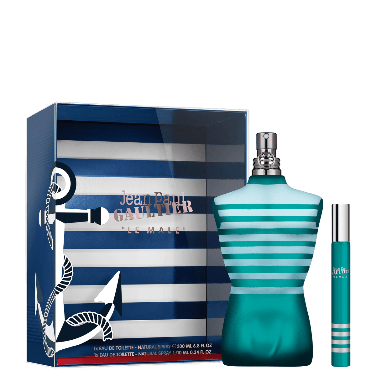Jean Paul Gaultier Le Male 6.8oz EDT & .34oz EDT for Men