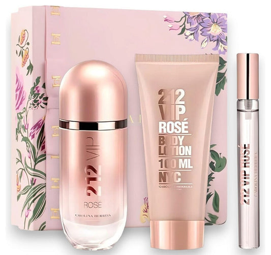 212 VIP Rose Set 2.7oz EDP & .34oz EDP & 3.4oz Body Lotion
