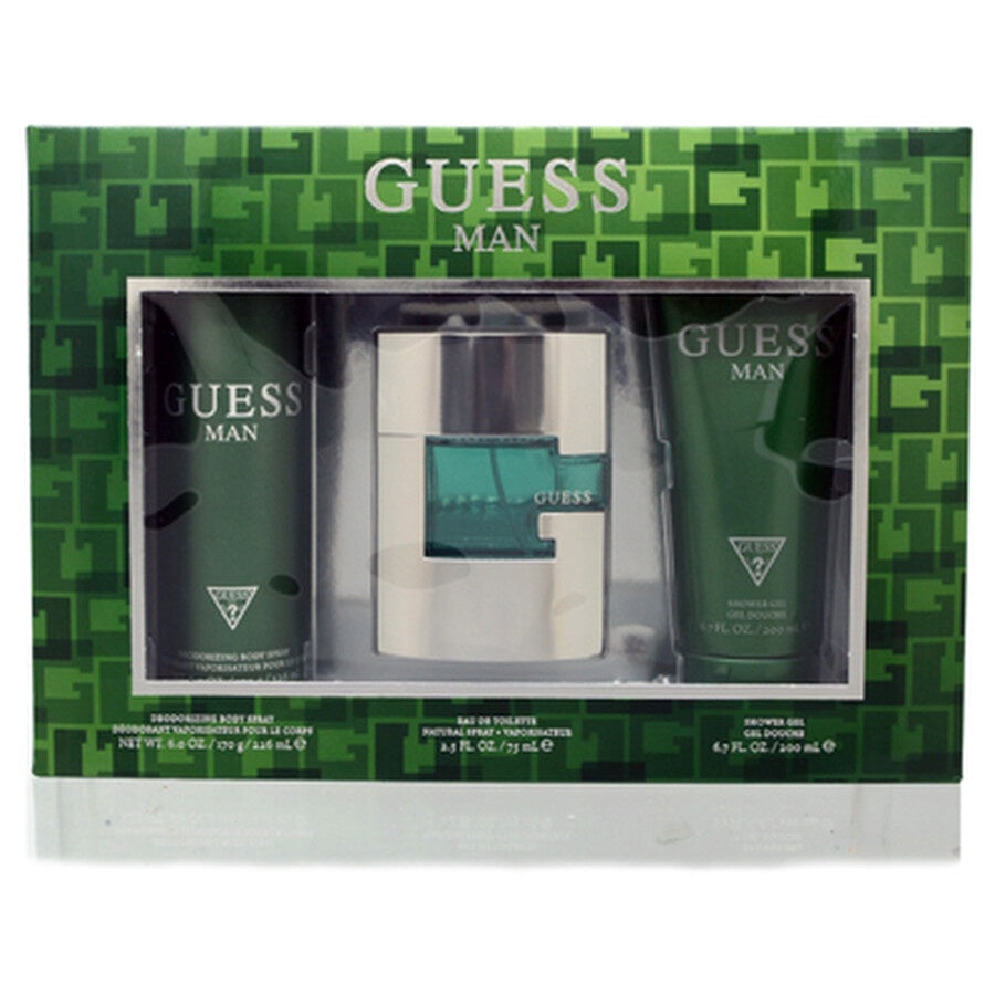 Guess Man Set 2.5oz EDT & 6oz Body Spray & 6.7oz SG