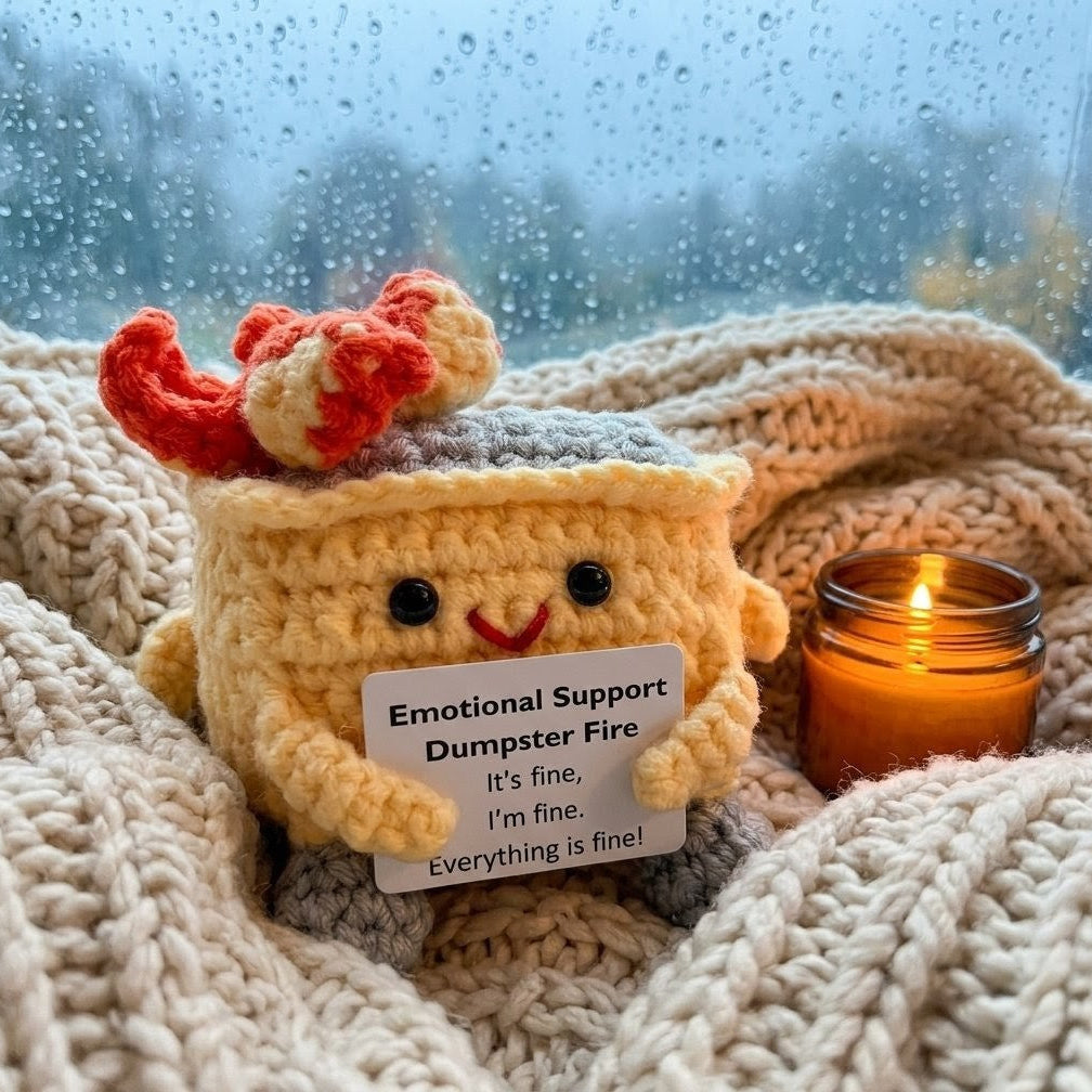 Handmade Emotional Support Dumpster Fire Sparky